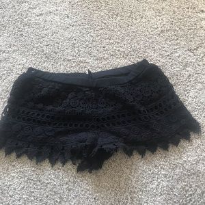 Black lace shorts